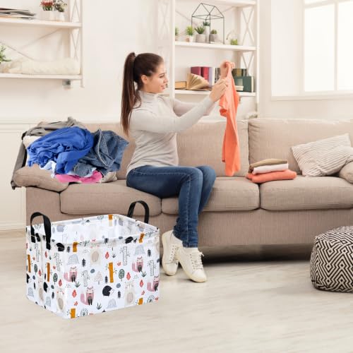 Image of Storage Basket Gift Laundry Bins Collapsible Storage Baskets Box Laundry Nursery Hamper for Home and Office Decoration with Handles