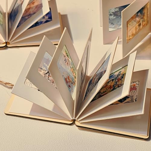 4 Kits de Mini Álbumes de Fotos en Acordión, Blanco, Cuadrado, de Papel, con Cubierta Rígida, Autoadhesivo, Plegable, para Regalos de Aniversario, Boda, Cumpleaños y Manualidades miniatura 5