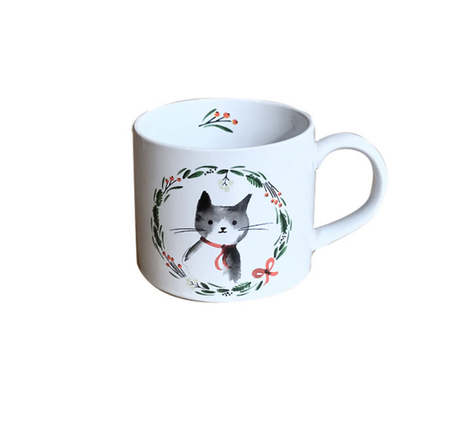 Taza de café de cerámica hecha a mano taza de té de gato de dibujos animados taza de café de cerámica taza de leche de avena regalo de boda para la oficina y el hogar