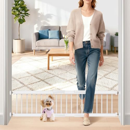Metal Short Dog Gate - 16.5"-44" Adjustable Extra Wide, 10"