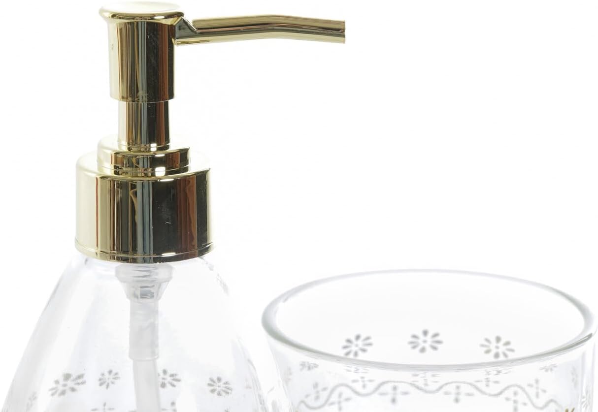 BAÑO Set of 2 Crystal ABS 9 x 9 x 18 400 Hojas Dorado
