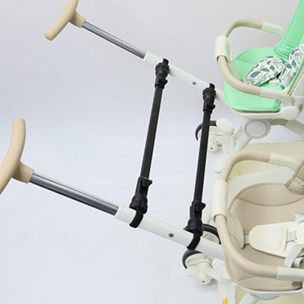 2 Pezzi Connettore per Passeggino Doppio Regolabile, Pieghevole | Collegamento Facile, Aperture Regolabili, Portatile, per Gemelli e Bambini, Viaggi e Uscite