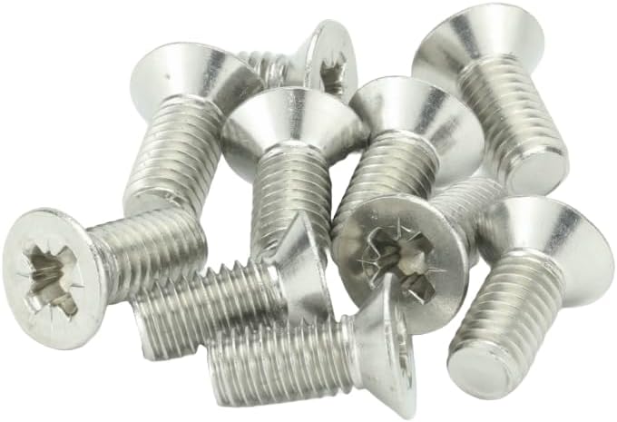 M3 (3mm x 10mm Inc Head) Pozi Countersunk Machine Screws - A2 Grade Stainless Steel (Pack of 20)