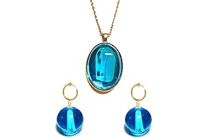 Anime Princess Peach blue round earrings