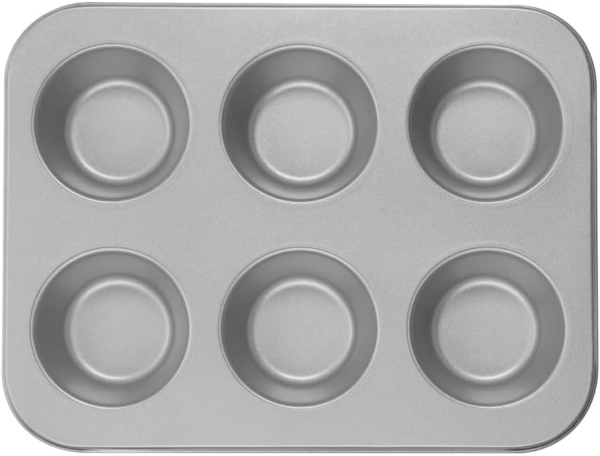 cuisinart chef's classic nonstick bakeware 6-cup jumbo muffin pan, silver jumbo muffin pan 6-cup