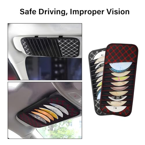 Wevdn 2 PCS Visor CD Holder, Large Capacity Vehicle Organizer with 10 DVD Storage Sleeves, CD or DVD Visor Holder Organizer Cases for Truck SUV, Car Accessories (White)