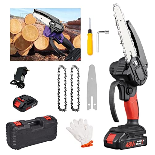 Mini Motosega ,Mini Sega Elettrica For Potatura, Motosega Elettrica Da 6 Pollici, Con Batteria E Caricabatteria, Motosega Elettrica,Per Spaccalegna Strumento For La Lavorazione Del Legno Con Una Mano