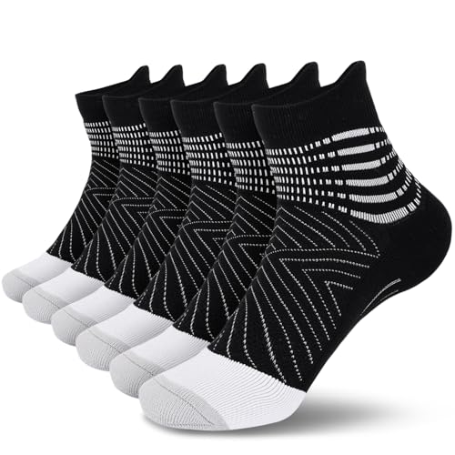 Image of IRAMY Compression Ankle Support Socks Women - Wicking, Cushioned Athletic, Plantar Fasciitis Relief 2 /3 /6 Pairs