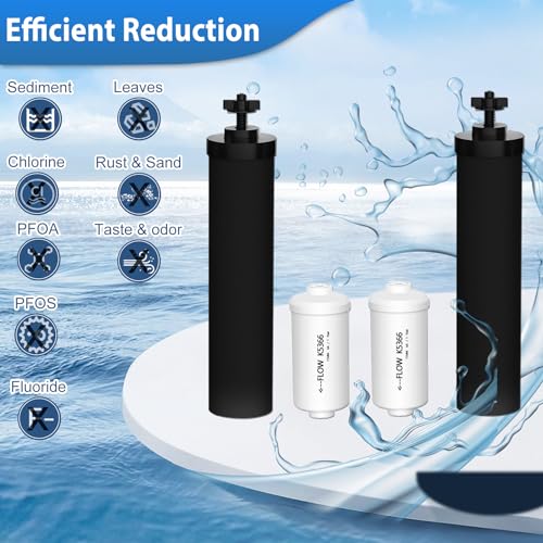 Image of Gravity Water Filters for Berkey Water Filter Replacement, Replacement for BB9-2 Black Filter & for PF-2 Fluoride Filters Combo Packs,Compatible with Berkey Gravity Water Filter System,NSF 42