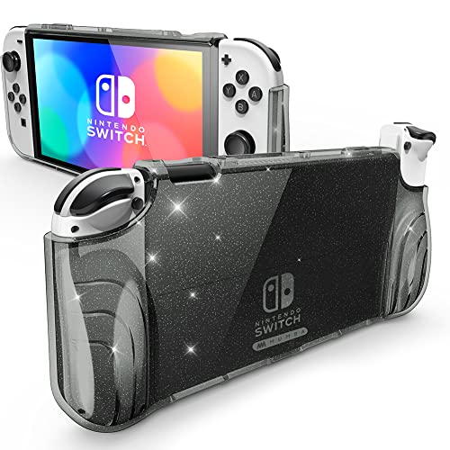 Image of Mumba Case for Switch OLED 2021, [Thunderbolt Series] Protective Glitter Bling Cover with TPU Grip Compatible with New Switch OLED 7 Inch Console and Joy-Con Controller (Shadow)