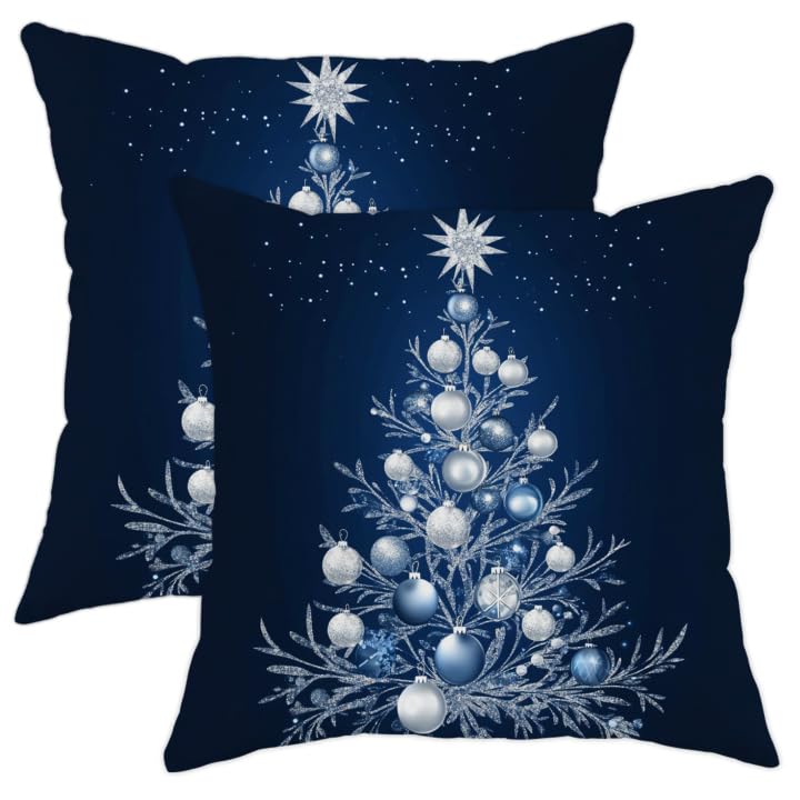 20x20 Pillow Cases Christmas Pillow Covers 20x20 Inch 2 Pack - Blue ...