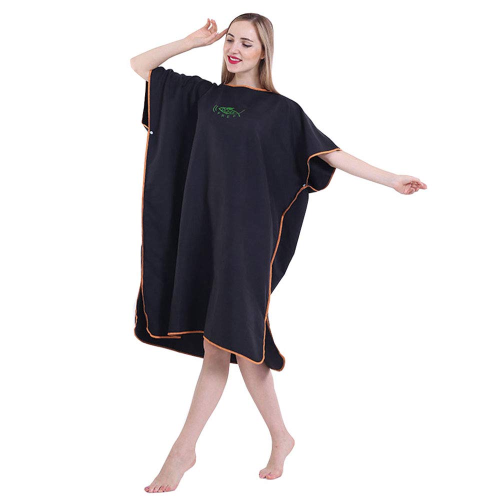 Ghopy Microfiber Surf Beach Towel Adults Changing Robe extremely light and fast-drying,for Beach, Swimming, Surfing ​Fits Men Women Adults (Black)