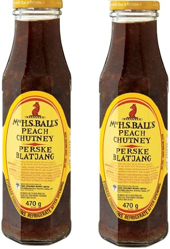 Mrs H.S.Ball's Chutney (Glass) 470g (Peach, 16.6 Ounce (Pack of 2))