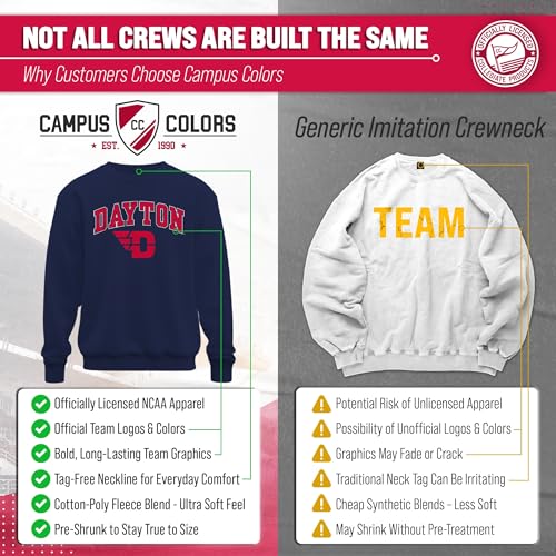 Image of NCAA College Sweatshirt Fleece Crewneck Pullover for Men and Women | Officially licensed NCAA college gameday crewneck pullover - 9 oz fleece lined sweatshirt with arch and logo design