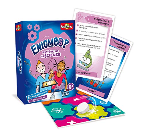 516XeGvyaaL Bioviva - Enigmes - Mystères de la science - Devinez la réponse le plus rapidement possible grâce aux indices- Jeu de cartes - Collection Enigmes - 2 à 6 joueurs - 9 ans - Fabriqué en France - 200486
