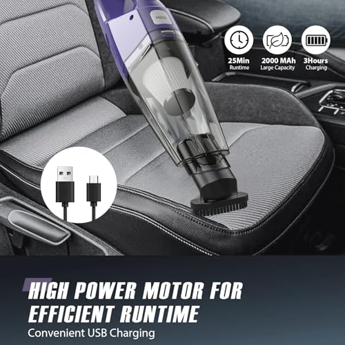 Image of Bossdan Handheld Vacuum Cordless - Car Vac Portable with 8KPA & Multi Accessories & Low Noise, Lightweight Hand Held Vacuum Cordless Rechargeable for Car /Home /Dust /Pet Hair, Mine Portable Vacuum