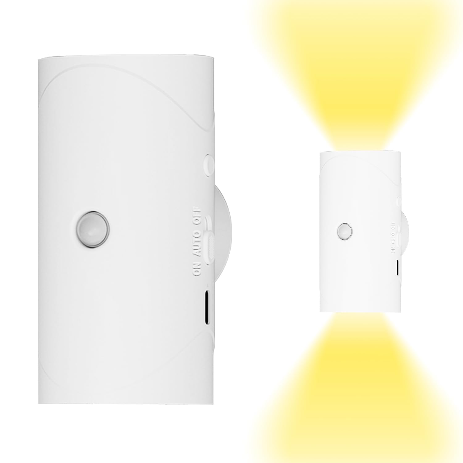 LENGLASS LED Motion Sensor Night Light, White Rechargeable Battery Stair Light, Wireless Magnetic Wall Lamp, Cordless LED Wall Night Lights for Steps, Bedroom, Hallway, Courtyard, Holiday Decor