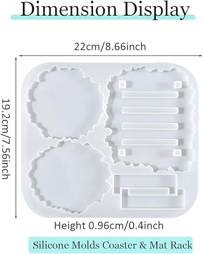 Miniatura 7 de Moldes de posavasos para fundición de resina irregular, moldes de resina, moldes de silicona para kits de resina epoxi, moldes de cristal, moldes de