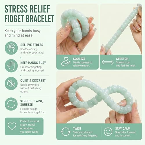 Image of Frodete Bodhi Fidget Bracelet Seed Stretch Anxiety Relief Healing Jewelry