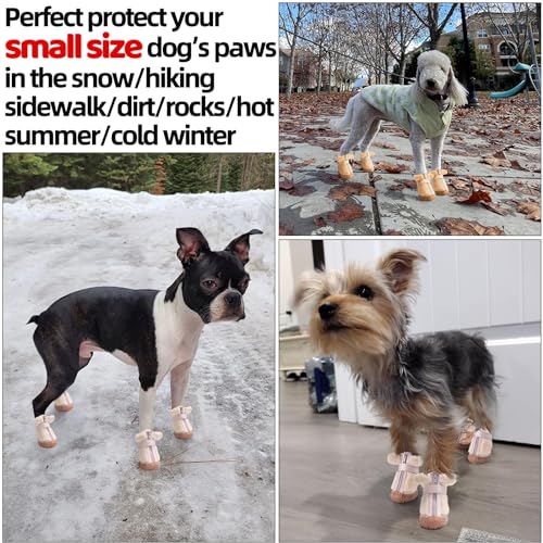 Jzxoiva M2311-QZ-1 Dog Shoes For Small Dogs, Fleece Dog Boots Paw Protector thumb #3