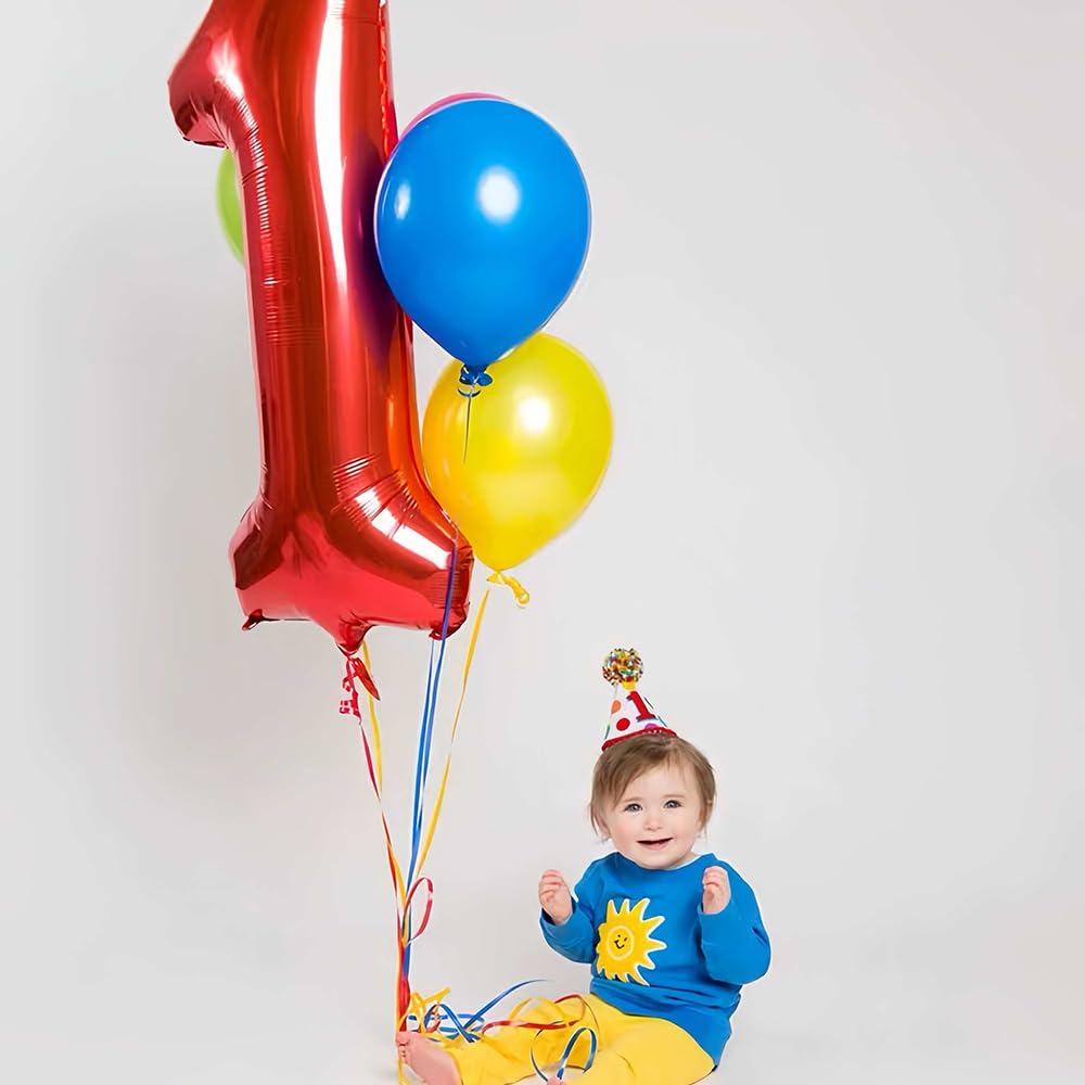 Foil Globo Número 5 Azul 40" (101cm), Inflable Helio o aire, Gigante Numeros 0-9, 10-19, 20-29, 30-100, Grande Globos Decoración para La Boda Aniversario y Cumpleaños Fiestas — view 622