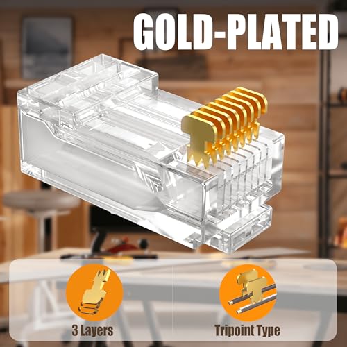 Connecteurs RJ45 Cat6 en lot de 200 pièces pour câble réseau ethernet