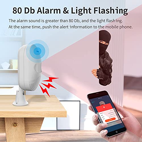 Wireless Wifi Motion Sensor Alarm: Tuya Pir Motion Detector, Infrared Alarm Sensor, Battery Or Usb Powered Sound & Light Alarm,100Db Siren, Entry Alert With Free App Control, Compatible With Alexa #TOP3