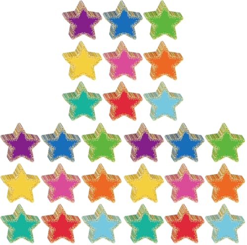 Image of Seajan 108 Pcs Confetti Star Cutouts for Classroom 3.5 Inch Small Bulletin Board Paper Star Decor Assorted Colors Accent for DIY Craft Office School Projects Party Supplies (Pack of 3)
