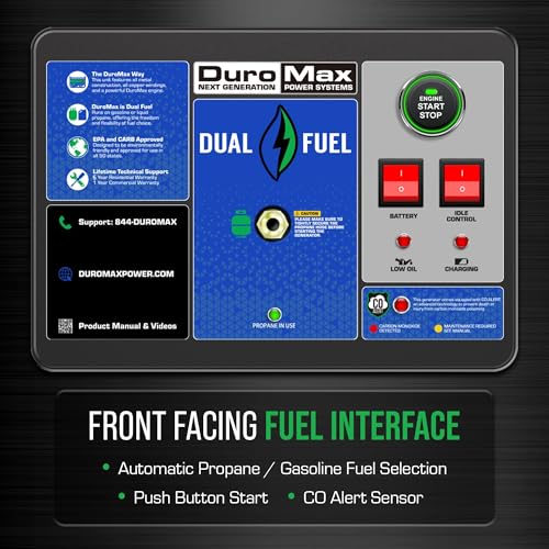 Image of DuroMax XP15000HX 15,000-Watt Dual Fuel Portable Generator - Gas & Propane, Remote Electric Start, Whole Home Power Backup, Transfer Switch Ready, RV & Emergency Ready