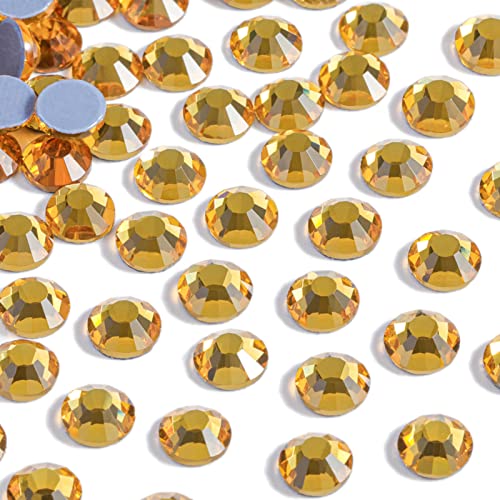 Beadsland Hotfix Rhinestones, 288pcs Flatback Crystal Rhinestones for Crafts Clothes DIY Decorations Topaz, SS30, 6.3-6.5mm - Image 2