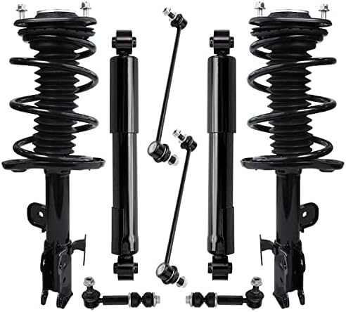 Detroit Axle - Front Complete Strut Assembly W/coil Spring + Rear Shocks Absorber + Front Rear Sway Bar Links Replacement For 2006-2012 Toyota Rav4 [2.4L/2.5L Only] - 8pc Set