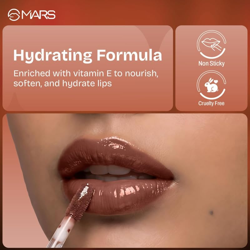 Image of MARS OBSESSEED Lip Gloss (3.5 ml) (03-POUTY) | Highly Pigmented | Non-Transfer | High-Shine Formula | Hydrating, Enriched with Vitamin E | Non-Sticky & Lightweight