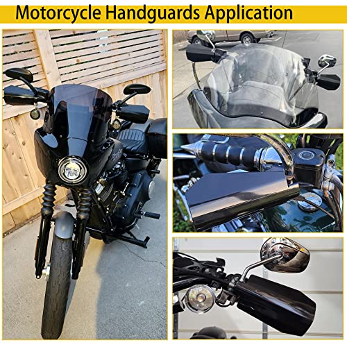 Coffin Cut, Hand Guards Motorcycle Stainless Steel Handguards Black Fit for 2007-2022 Harley Davidson Touring Sportster Dyna(Large)