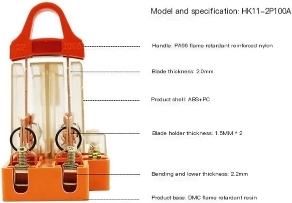 2p100a all copper transparent band lamp 2-phase double throw knife switch power switch Bi-Directional Knife switch