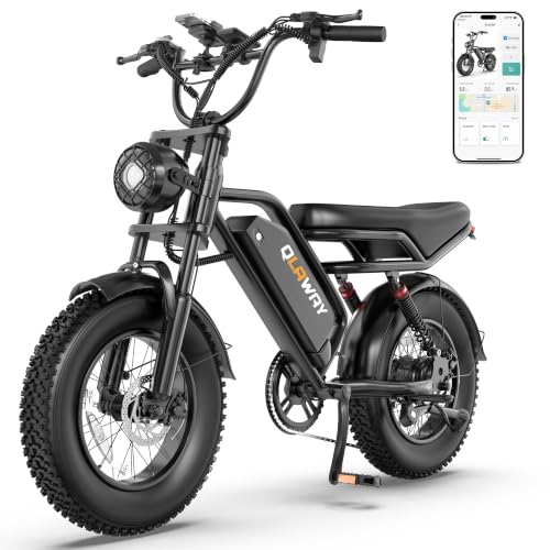 Qlaway Electric Bike for Adults, 16'' Fat Tire E Bikes,