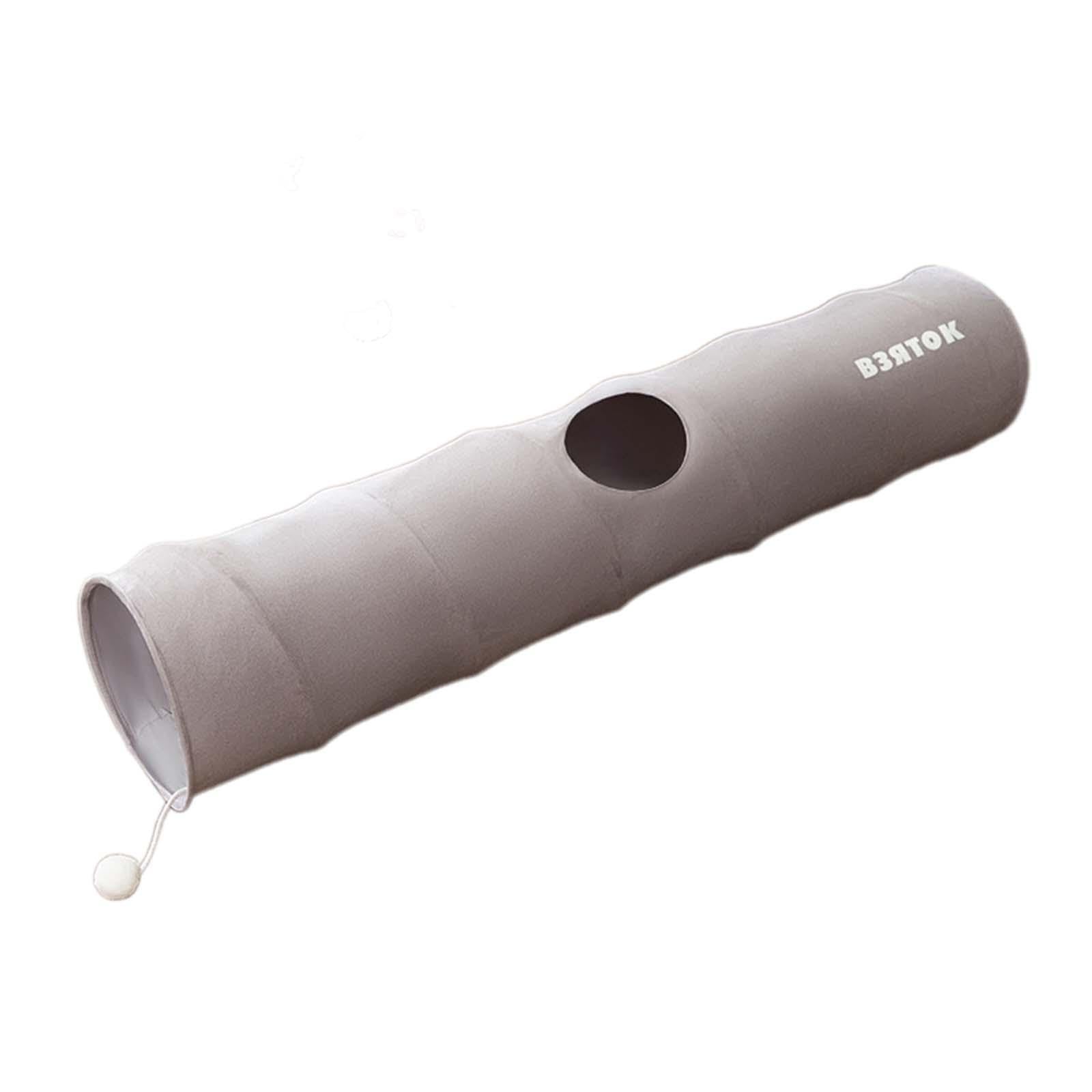 Sharplace para Gatos de Interior. Tubo de Juego para Gatos. Longitud: 47,24" (120 Cm), Diámetro: 9,8". Juguete Interactivo para Mascotas Y, Gris