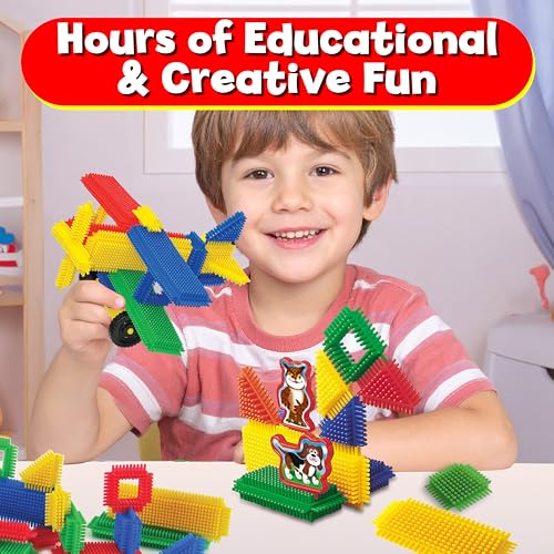 Ryan\'s Room Thistle Blocks – STEM Toys Building Blocks – Innovative Building Toys for Toddlers 3-5 – 210 Pieces Colorful, Chunky Interlocking Construction Set - Thumbnail 6