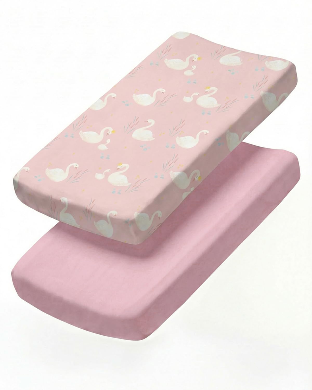 Changing Pad Cover - Pack of 2 Diaper Change Table Sheets - 32x16in, Swans
