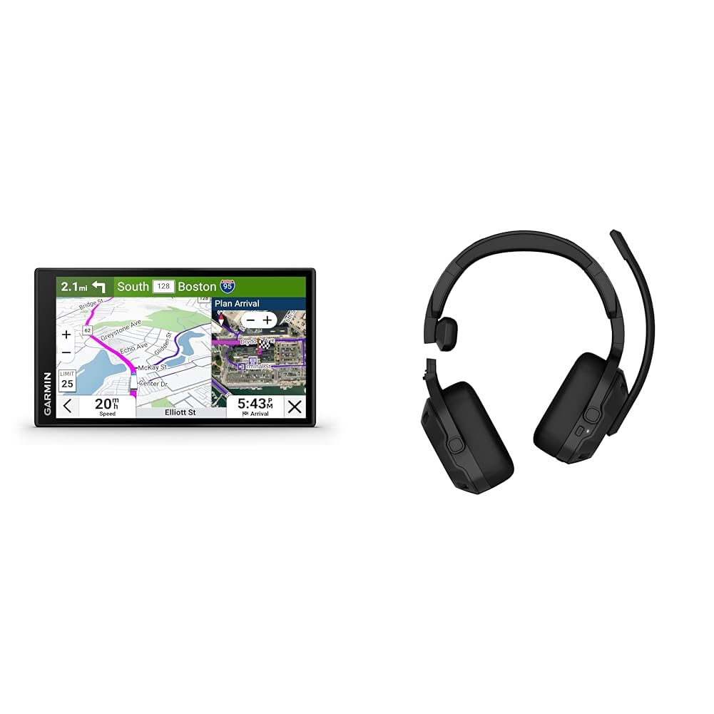 Garmin dēzl™ OTR620, High-Res 6” GPS Truck Navigator,Custom Routing, Satellite Imagery,Wind Speed,Entrances &amp; Parking Availability, Popular Truck Paths and Dezl Headset 210 (010-02870-00)