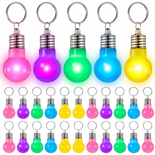 Nosiny 50 Pcs VBS 2026 Light Bulb Keychains, Neon LED