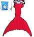 LAGHCAT Mermaid Tail Blanket Crochet Mermaid Blanket for Adult, Soft All Seasons Sleeping Blankets, Whale Tail Pattern (71"x35.5", Red)