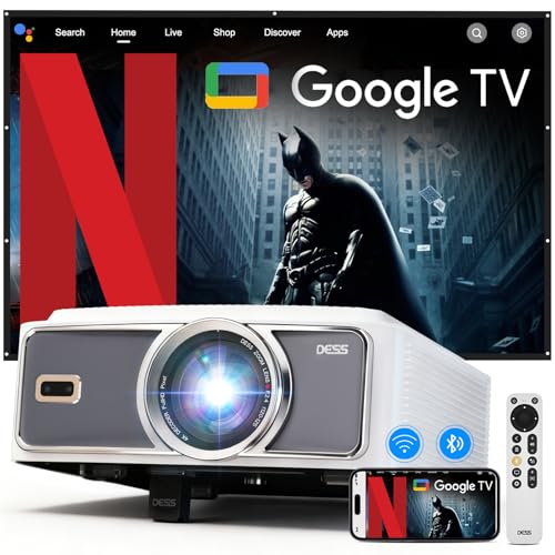 Beamer-4K[2200ANSI&Autofokus /Trapezkorrektur]Tageslicht Projector mit WiFi 6 Bluetooth,DESS Full-HD 1080P kurzdistanz Smart Beamer,verdeckter motor-Ständer，300' Display Heimkino&OutDoor Projektor
