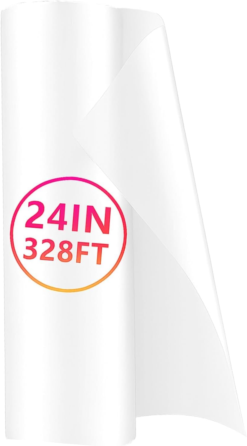 MagicPrint4U DTF Transfer Film Roll 24" x 328 FT Hot Peel Hot Warm Peel Clear PET Sheets for Direct to Film Printing Non Sticky, Crack Resistant, Wash Safe DTF Film Compatible with All DTF Printers