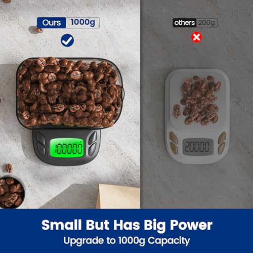 1000 g/0,01 g precisie, precisieweegschaal voor munten en gouden precisieweegschaal, multifunctionele mini-digitale weegschaal met kalibratie en tarra-functie, 7 eenheden, gramweegschaal