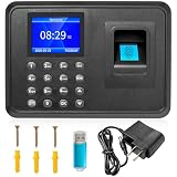 HIOFCSIR Clock in Machine for Employees,Fingerprint Time Clock with Multilingual Support for Small...
