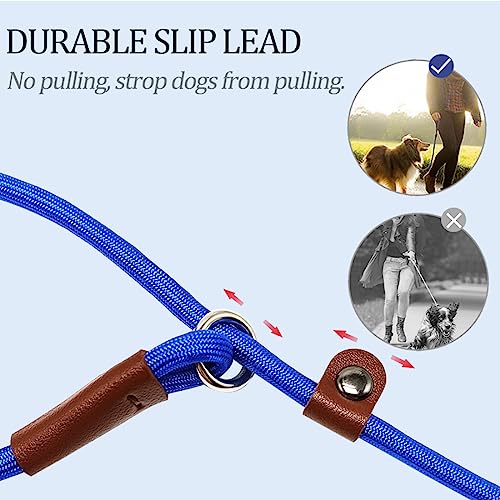 MayPaw Slip Lead Control Leash for Dogs No Pull, 13+ Colors Classic 7 FT Pet Dog Slip Leash, 1/4” Rope Leashes for Small Medium Animals (7ft*1/4", Dark Blue) - Image 4