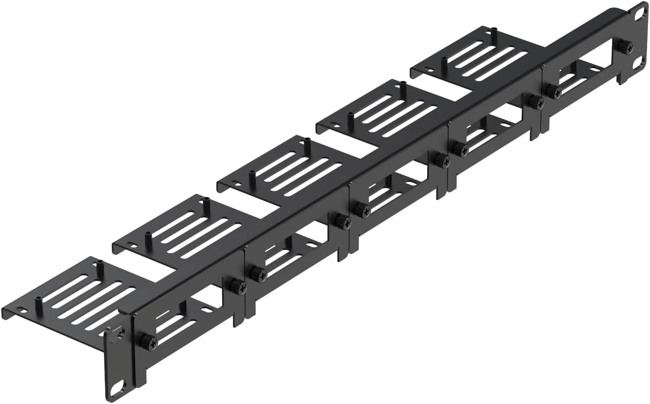 UCTRONICS 19" 1U Carbon Steel Raspberry Pi Rack Mount, Holds Up to 5 Raspberry Pi 5/4B/3B+ Boards, Removable Front Brackets, Compatible with 2.5" SSDs