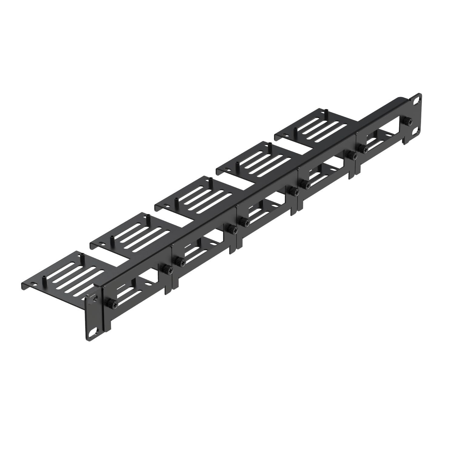 UCTRONICS Supporto rack Raspberry Pi in acciaio al carbonio 19" 1U, può contenere fino a 5 schede Raspberry Pi 5/4B/3B+, staffe frontali rimovibili, compatibile con SSD da 2,5"