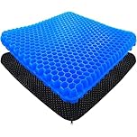 hzbaiyi Gel Seat Cushion, Honeycomb Thick Gel Cushion Pressure Cushions for Bottoms Soft Sitter Cushion Relieving Back Coccyx Pressure Seat Cushions for Car Office Home Wheelchair Chair Kit(42x36cm)