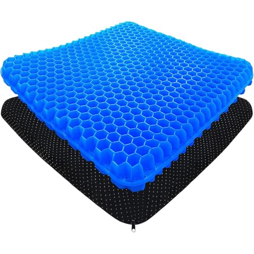 hzbaiyi Gel Seat Cushion Honeycomb Thick Gel Cushion Pressure Cushions for Bottoms Soft Sitter Cushion Relieving Back Coccyx Pressure Seat Cushions for Car Office Home Wheelchair Chair Kit(42x36cm)